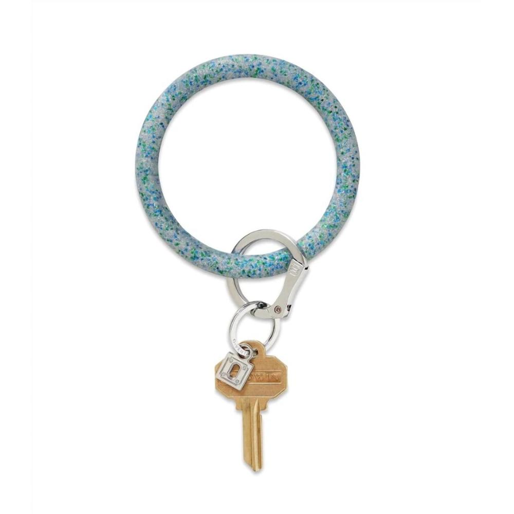 NEW OVENTURE women's o silicone key ring in blue frosted
